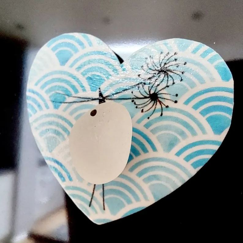 Sea Glass Bird Fridge Magnet Ornament
