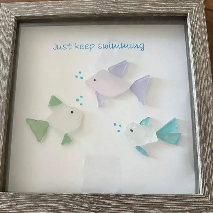 Just Keep Swimming Sea Glass Art 