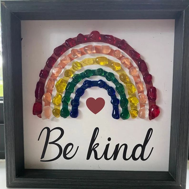 Sea Glass Rainbow Art