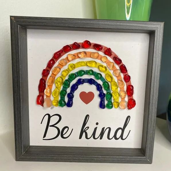 Sea Glass Rainbow Art