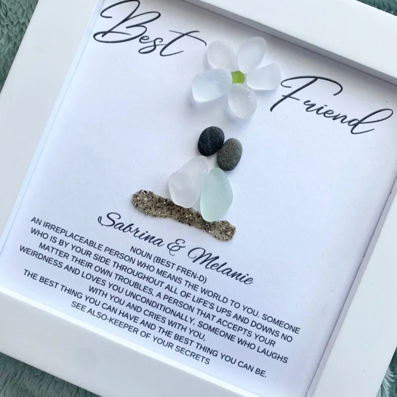  Personalized Best Friend Meaning Sea Glass Art 