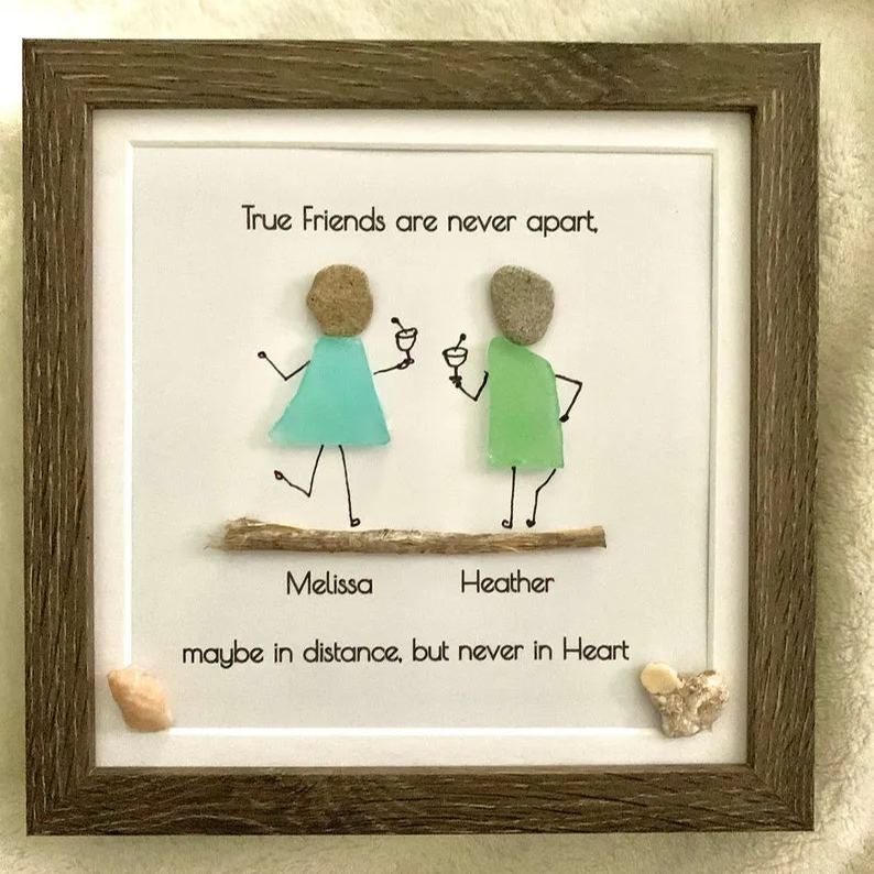 Personalized Friendship Sea Glass/Couple Gift/Valentines/Mr & Mrs/Newlyweds/BFF Gift/Best Friends/Romantic/mother daughter/Donor/Sponsor/