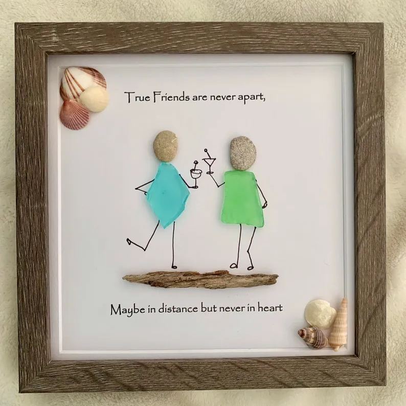 Personalized Friendship Sea Glass/Couple Gift/Valentines/Mr & Mrs/Newlyweds/BFF Gift/Best Friends/Romantic/mother daughter/Donor/Sponsor/