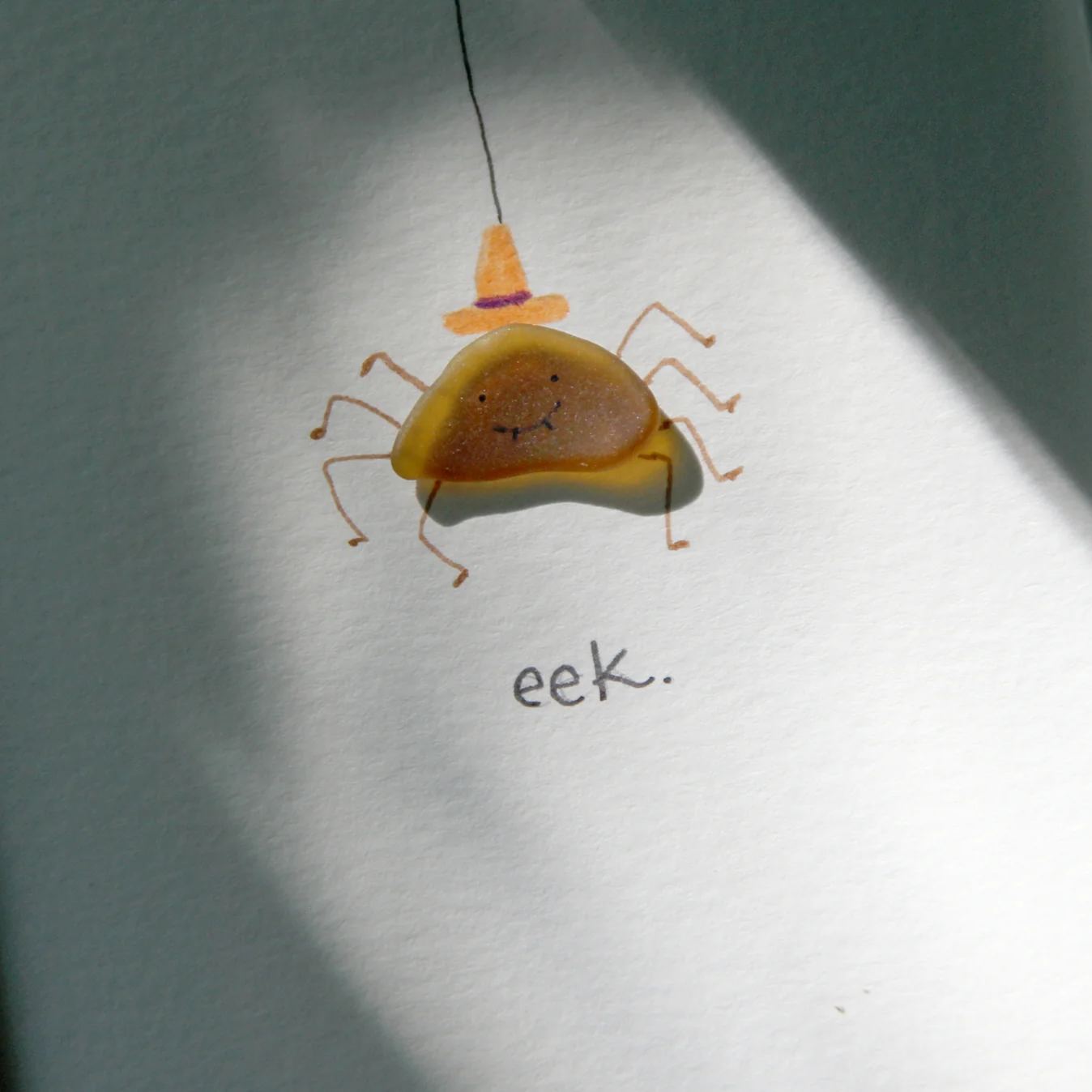 Halloween Spider Sea Glass Art