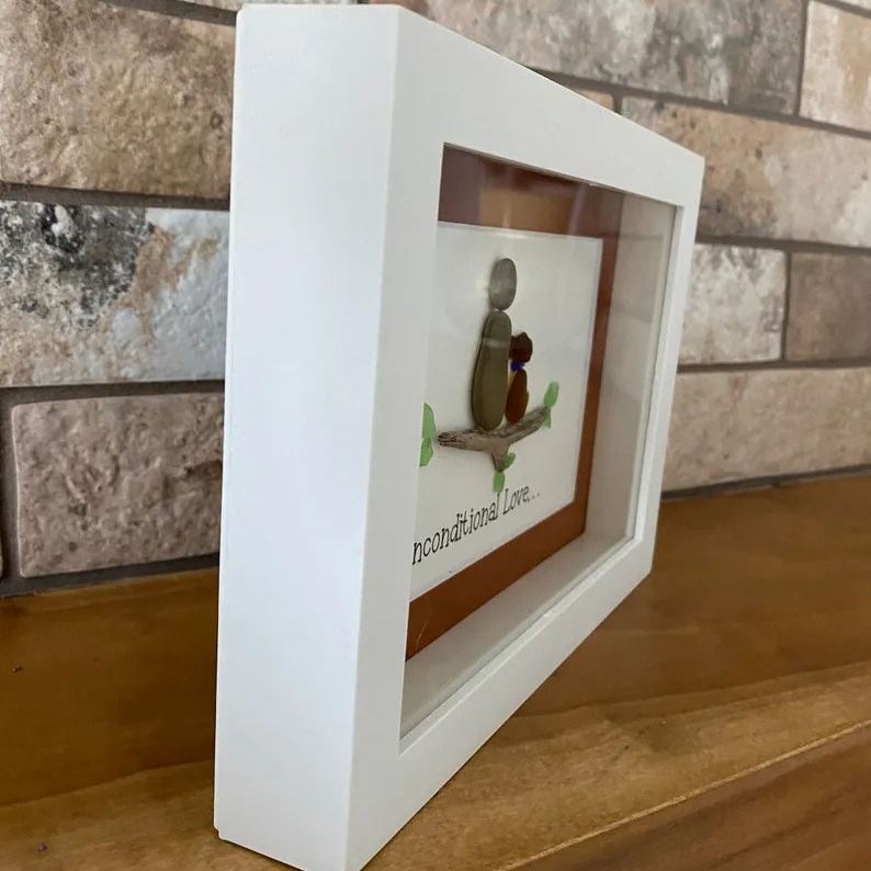 Unconditional Love,Dog Lovers Sea Glass Art