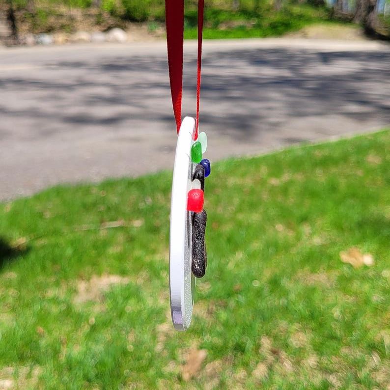 Genuine Amber Brown Seaglass Dog & Seaglass Holiday Sea Glass Ornament/Seaglass Dog Ornament/Dog Pebble Art/Seaglass Dog Art