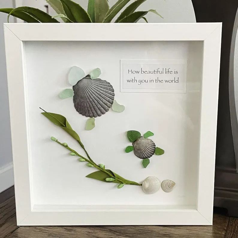 Sea Glass Sea Turtle Art