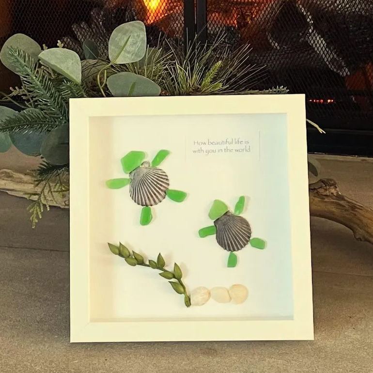 Sea Glass Sea Turtle Art