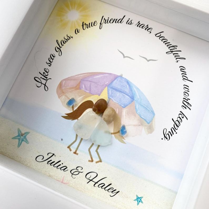 Personalized Sea Glass Art for Long Distance Friends