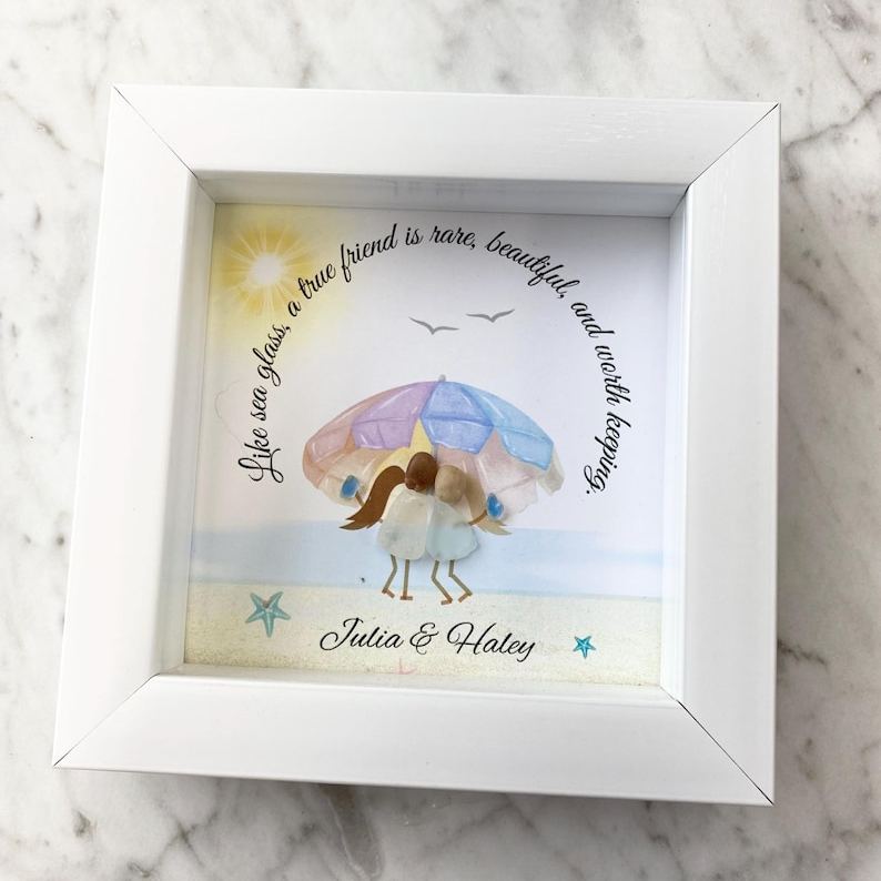 Personalized Sea Glass Art for Long Distance Friends