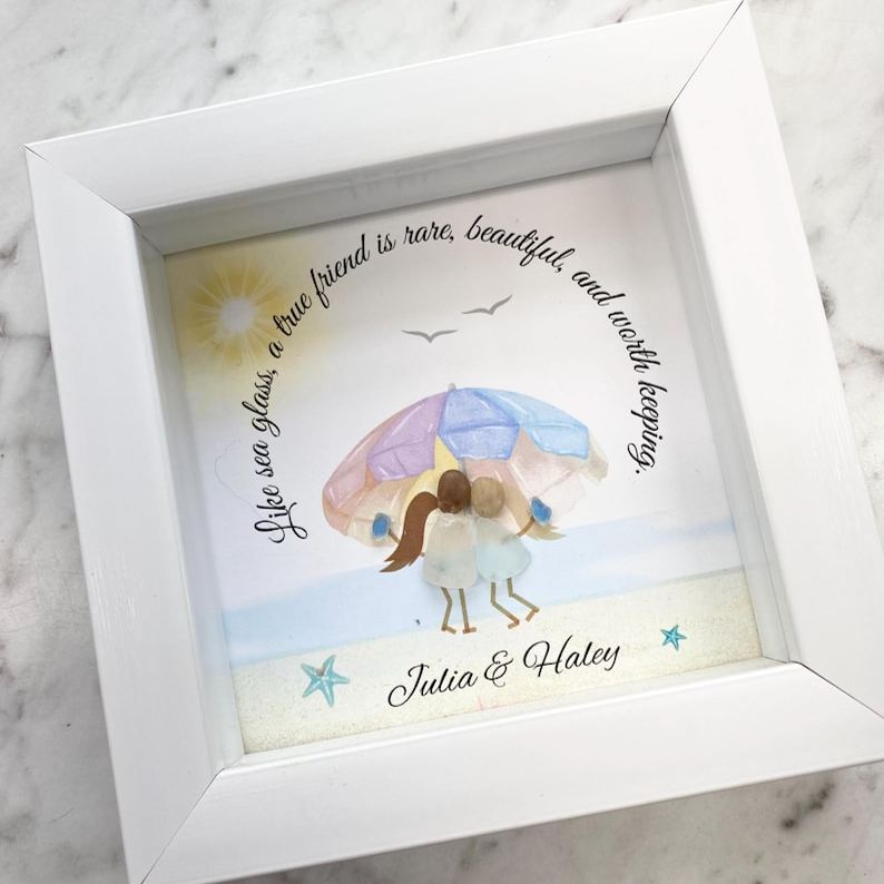 Personalized Sea Glass Art for Long Distance Friends