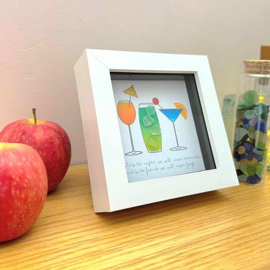 Colourful Friends Cocktail Sea Glass Keepsake