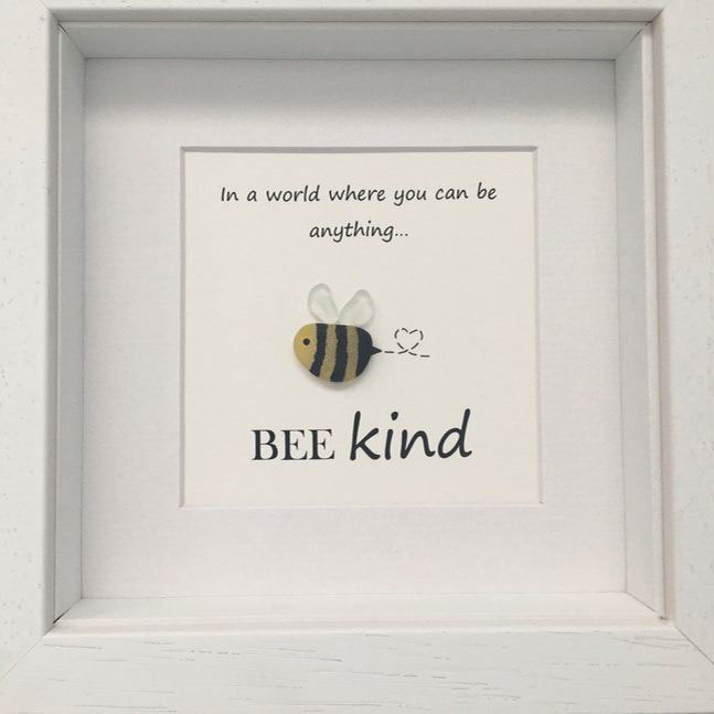 Bee Kind Sea Glass Art