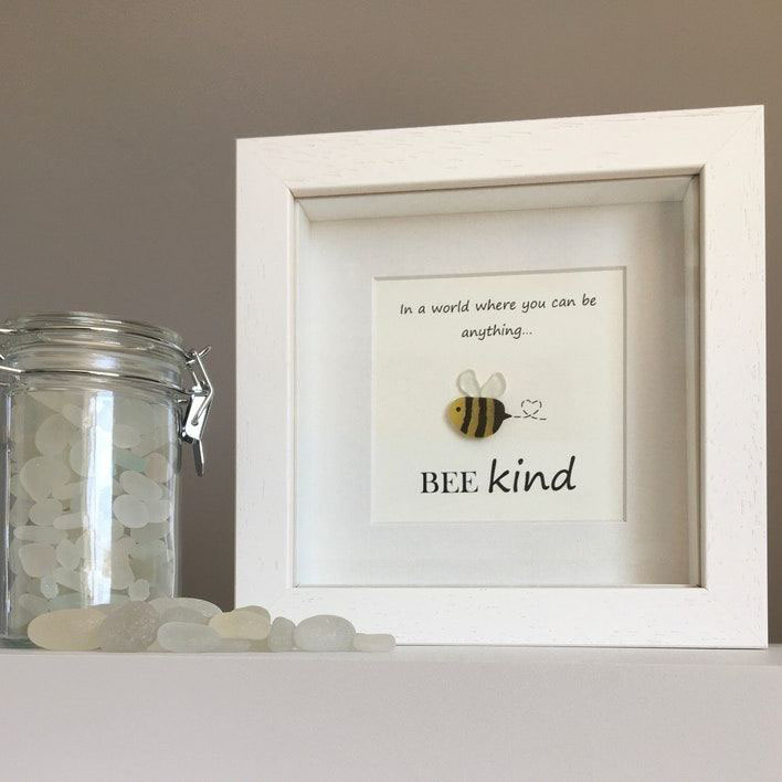 Bee Kind Sea Glass Art
