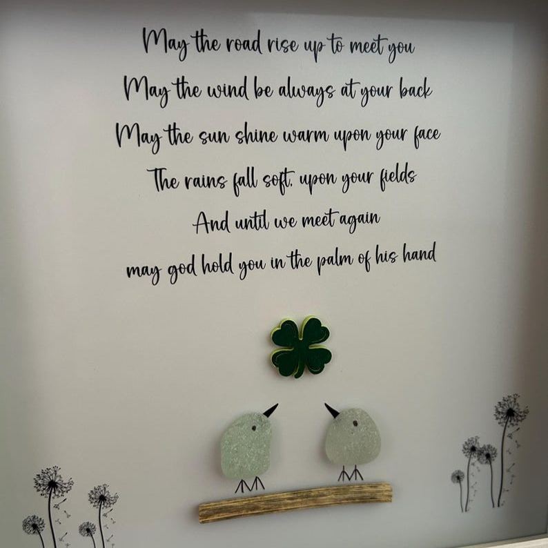 Irish Friendship Sea Glass Art