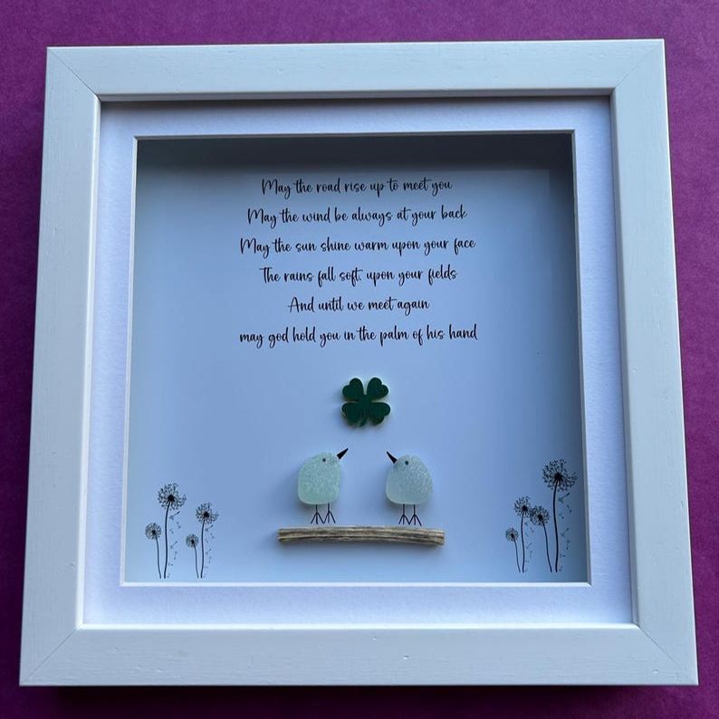 Irish Friendship Sea Glass Art