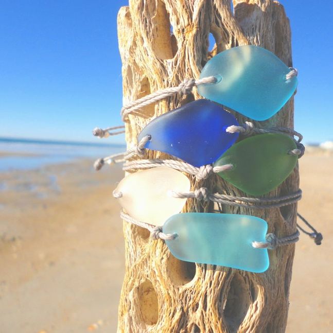Handmade Thalassophile Sea Glass Bracelet 