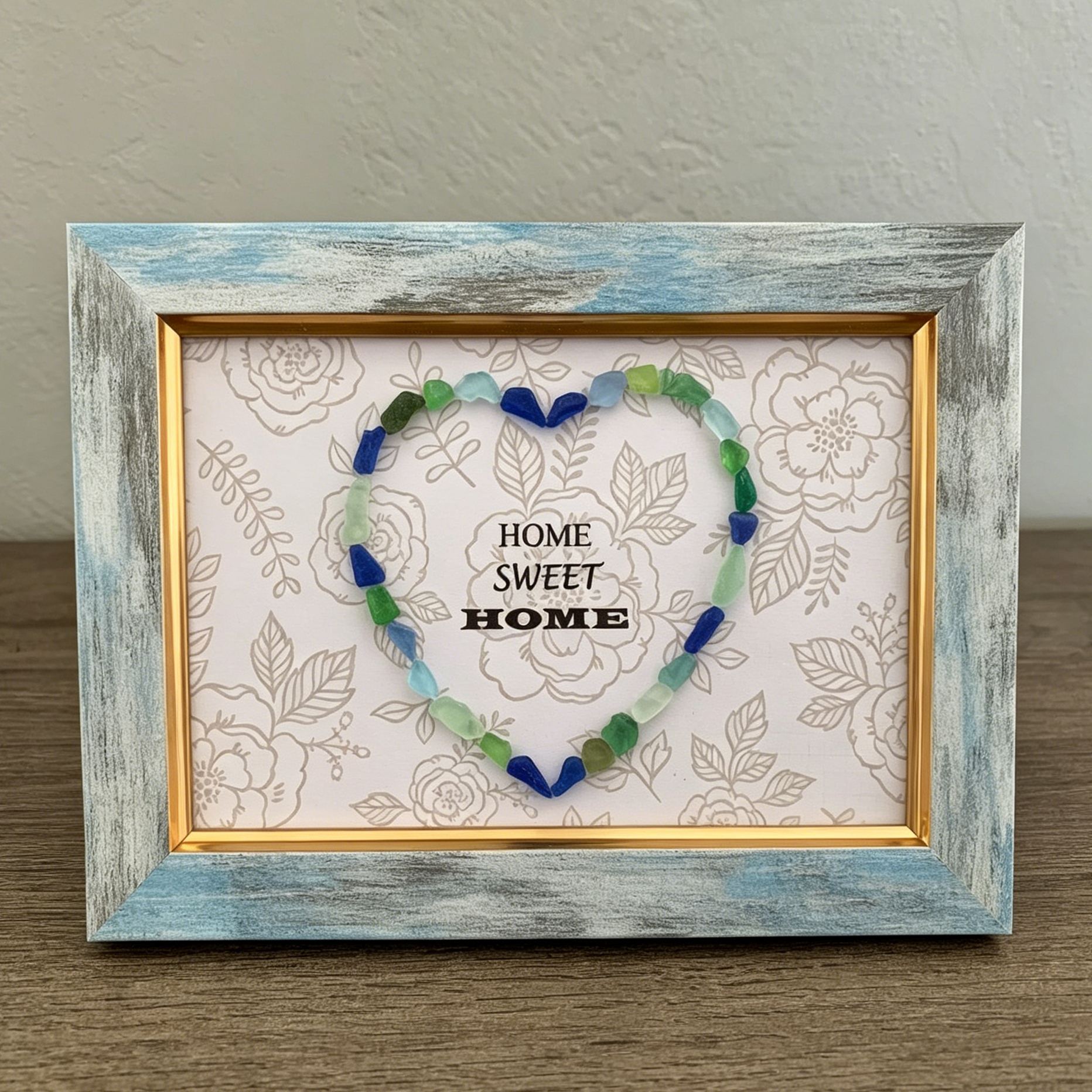 Home sweet home sea glass art