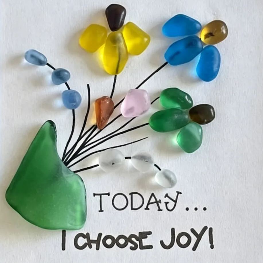 Choose Joy Sea Glass Art