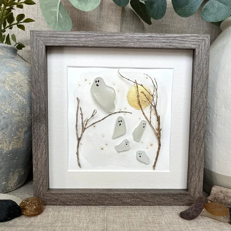 Fright Flight👻Ghost Sea Glass Art