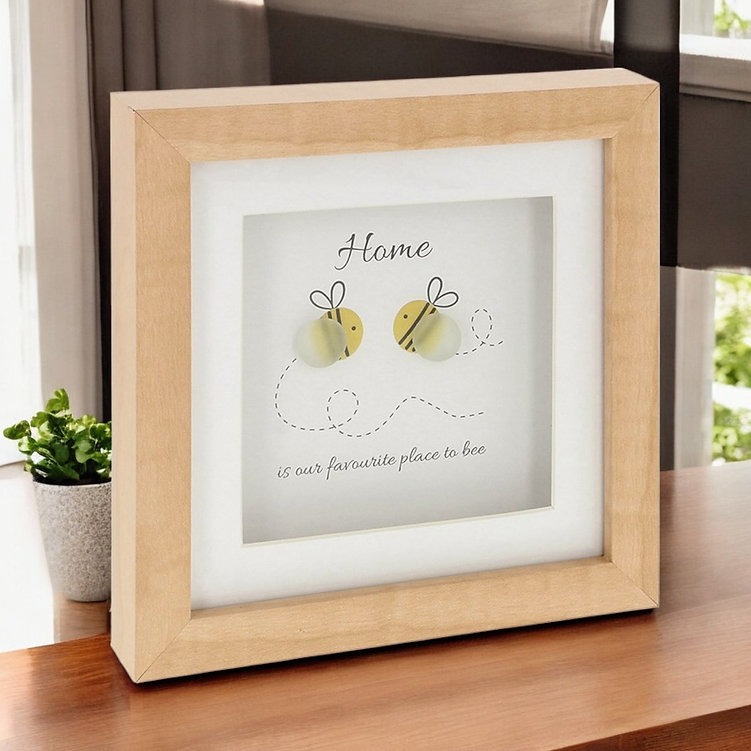 “Home Is Our Favourite Place to Bee" Handcrafted Sea Glass Art