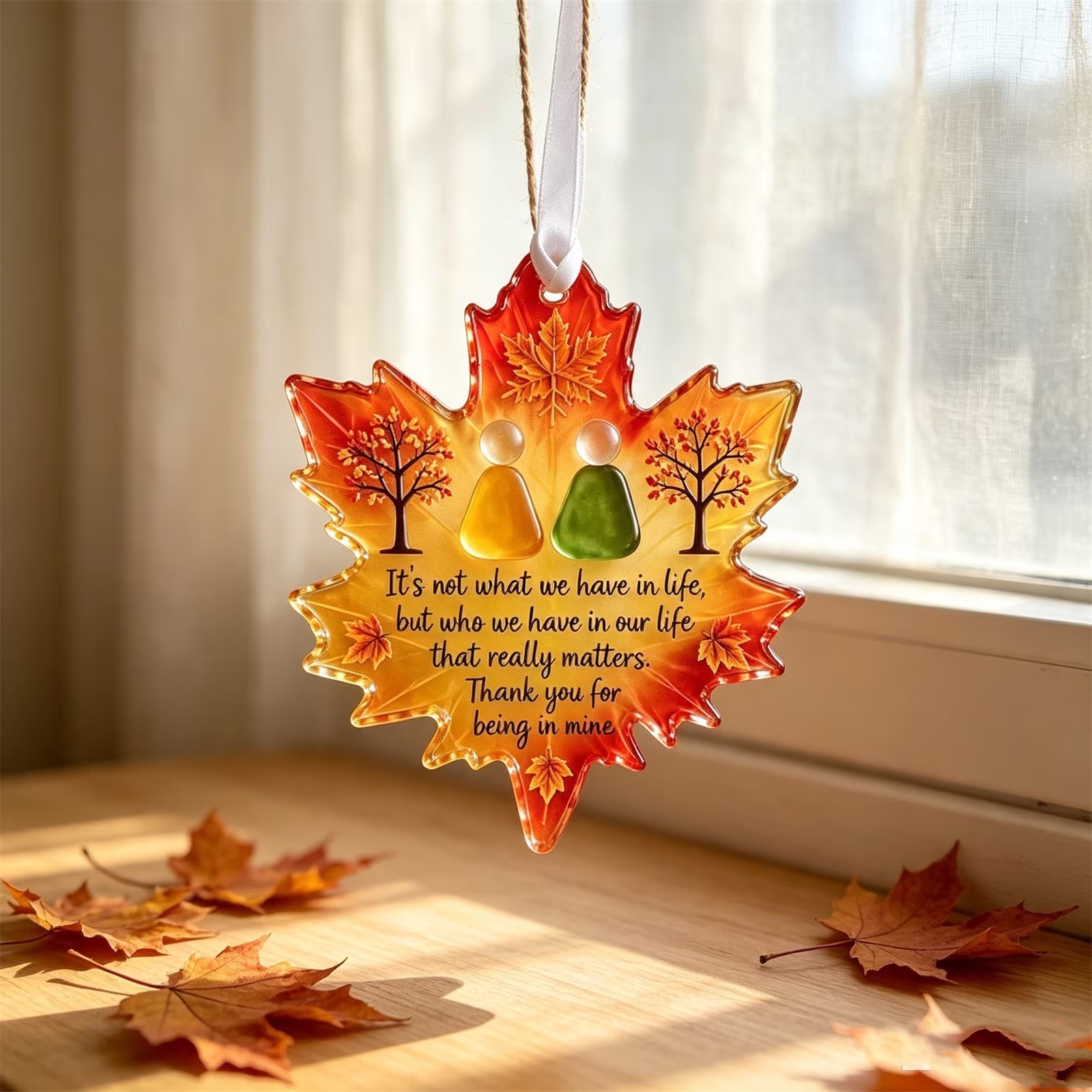  Maple Leaf Friendship Sea Glass Keepsake