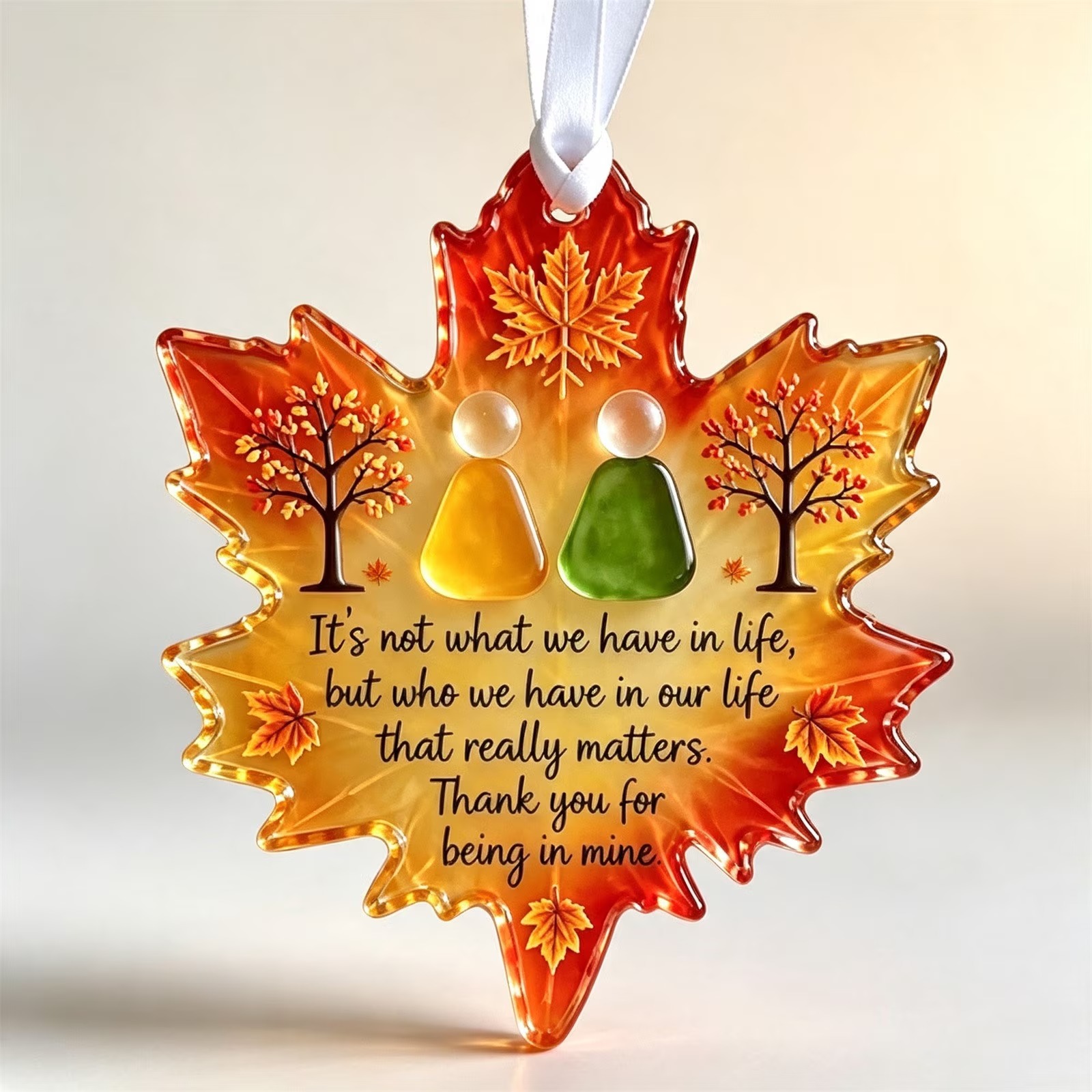  Maple Leaf Friendship Sea Glass Keepsake