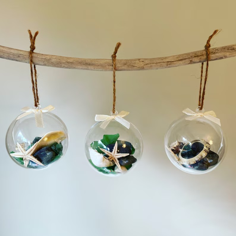 Sea Glass and Shells Christmas Bauble