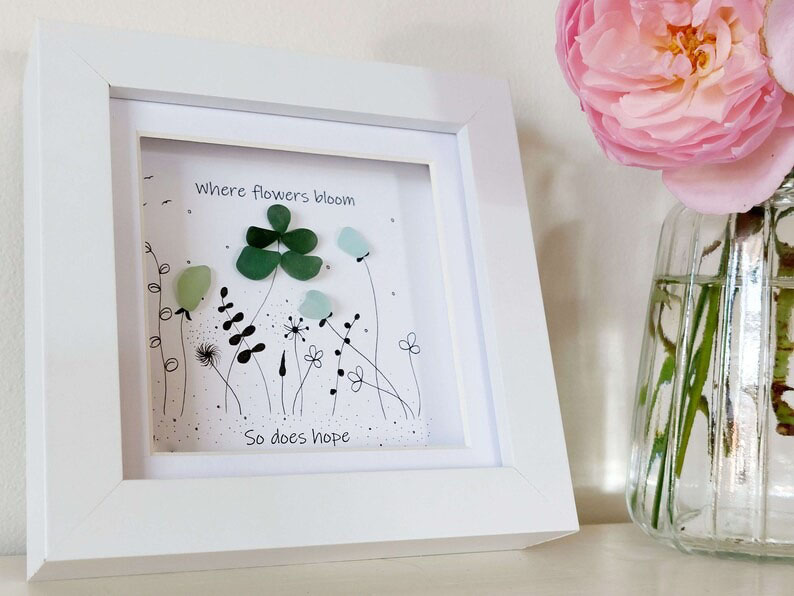 Sea Glass Flower Art