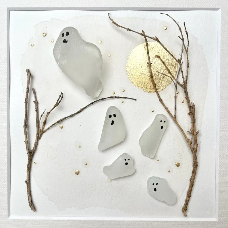 Fright Flight👻Ghost Sea Glass Art
