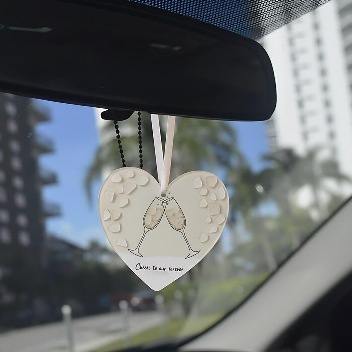 Cheers Heart Sea Glass Ornament