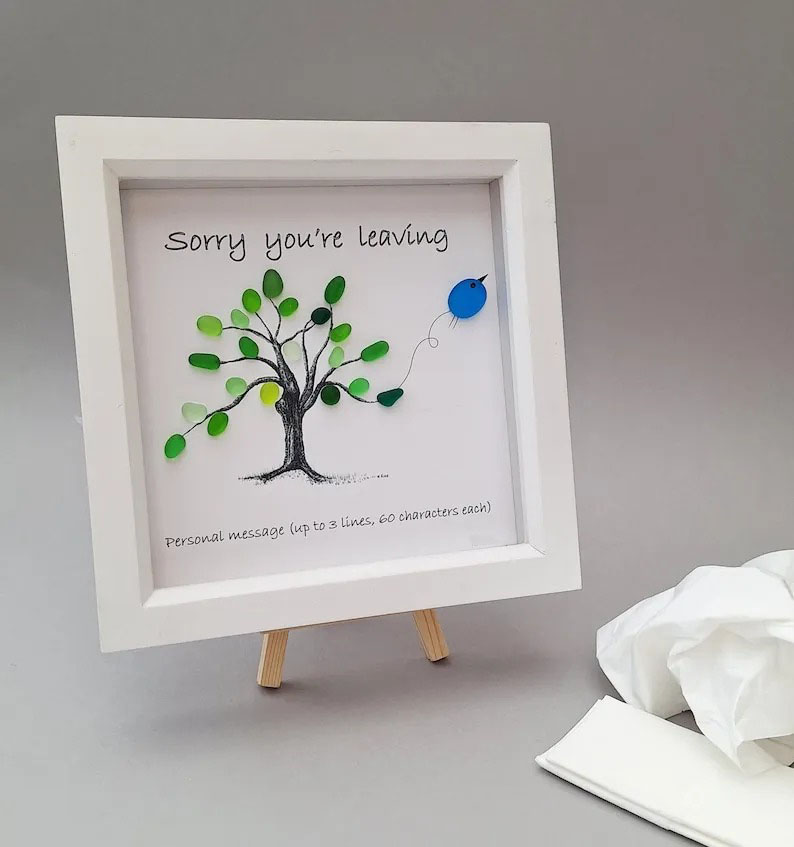 Personalized Sea Glass Farewell Gift