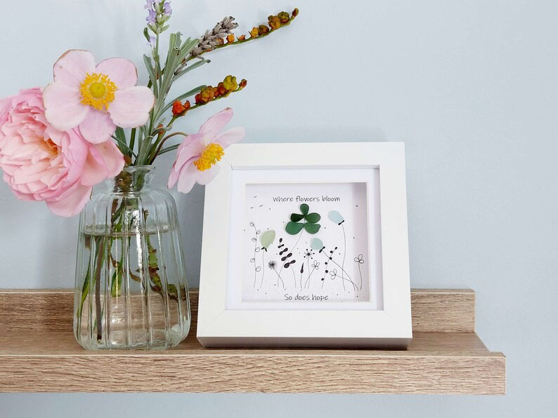 Sea Glass Flower Art