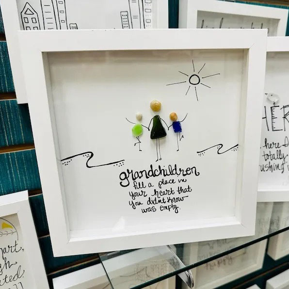 Grandchildren Fill A Place In the Heart -  Sea Glass Art 