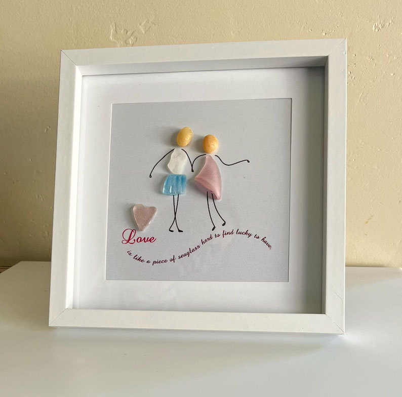  Handmade Sea Glass Love Art