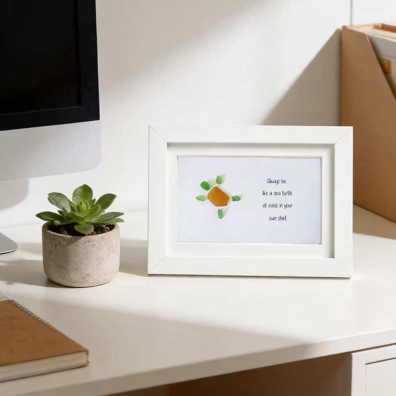 Always Be Like a Sea Turtle Sea Glass Art