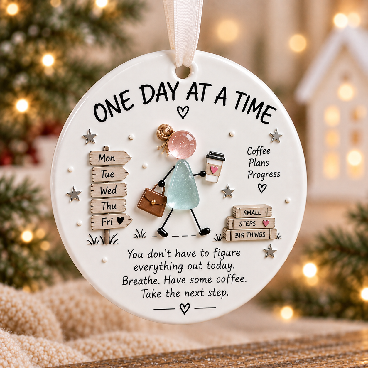 Inspirational Sea Glass Style Girl Ornament