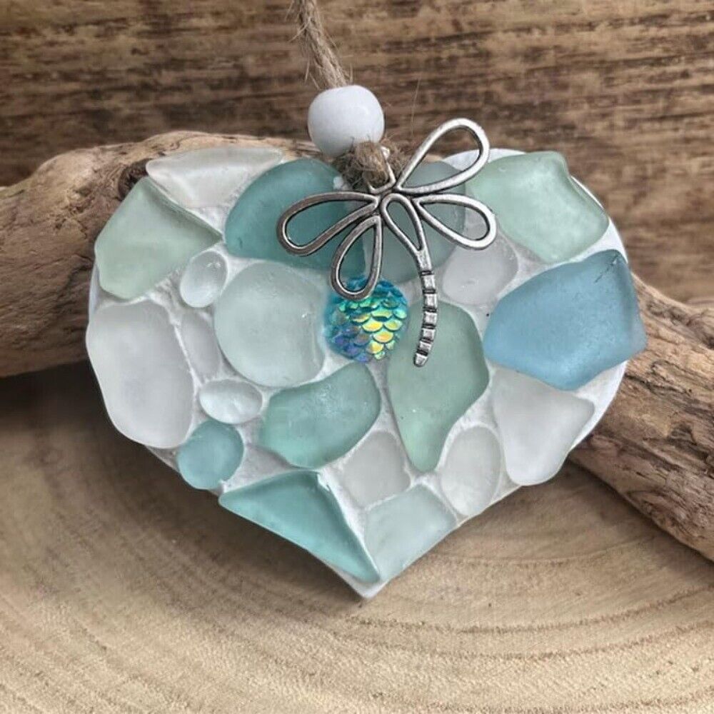 🔥Hot Sale 49% OFF-Small Sea Glass Mosaic Hanging Heart