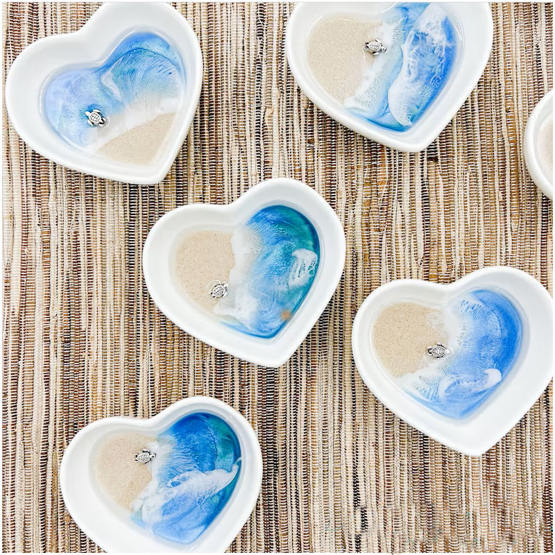 🌊HANDMADE OCEAN HEART RING DISH