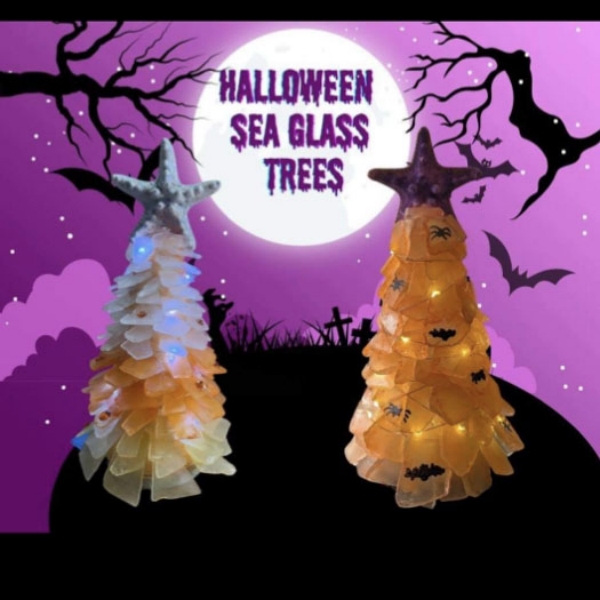 Spooky Sea Glass Halloween Tree
