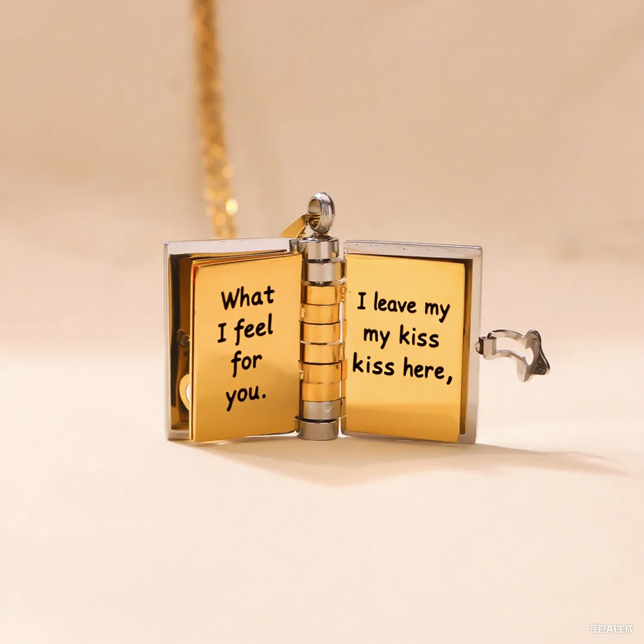 "My Beloved" Book Necklace - a message that is worn close to the heart