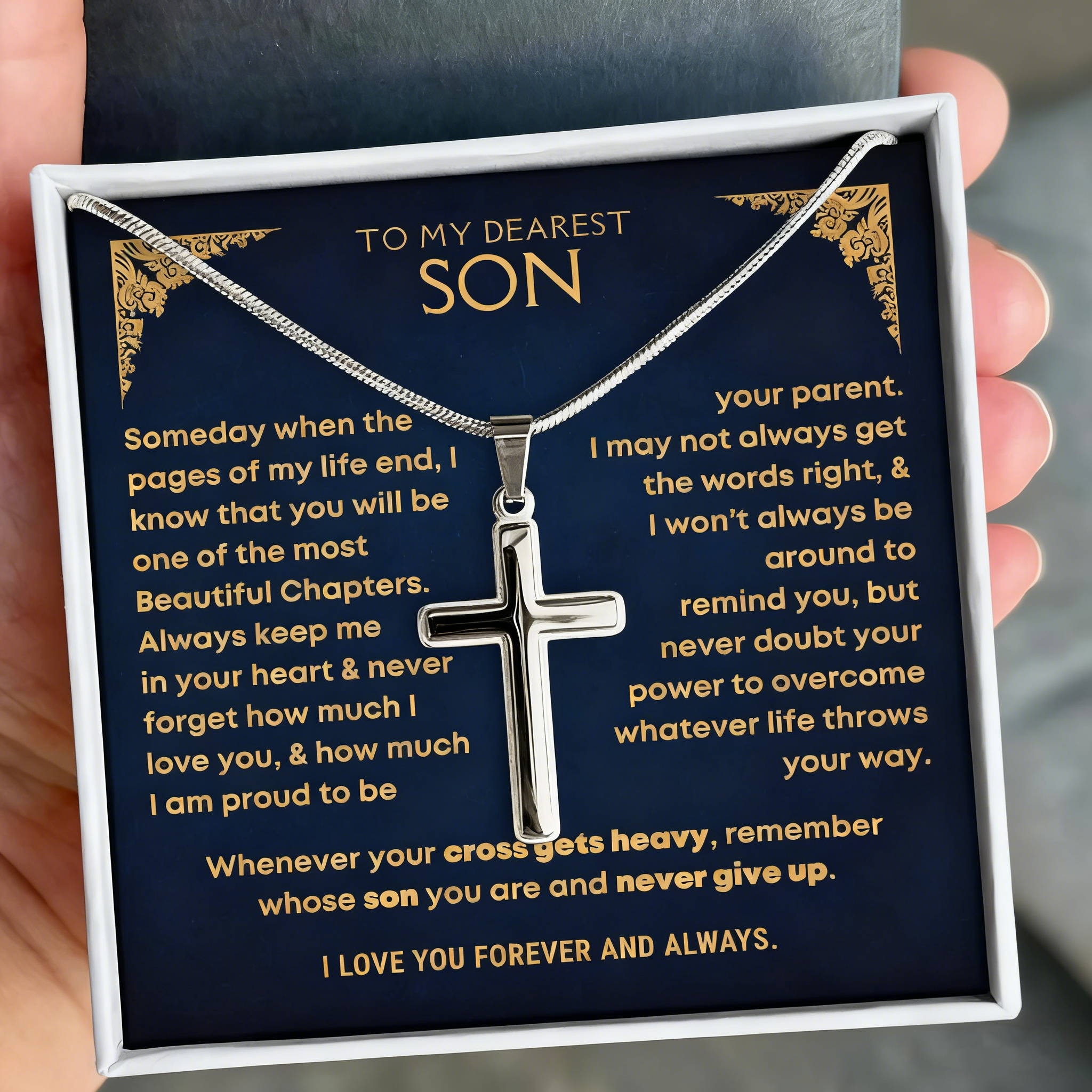 To My Son, Artisan Cross Necklace (S67)