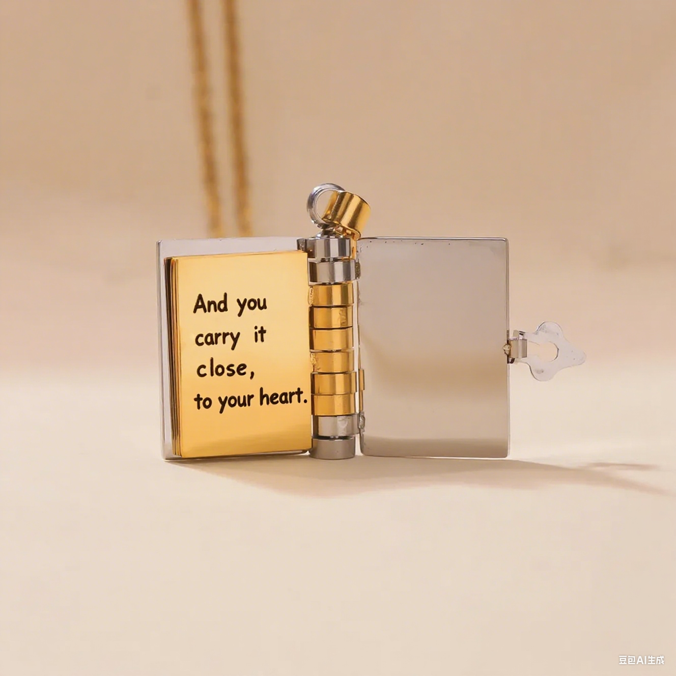 "My Beloved" Book Necklace - a message that is worn close to the heart