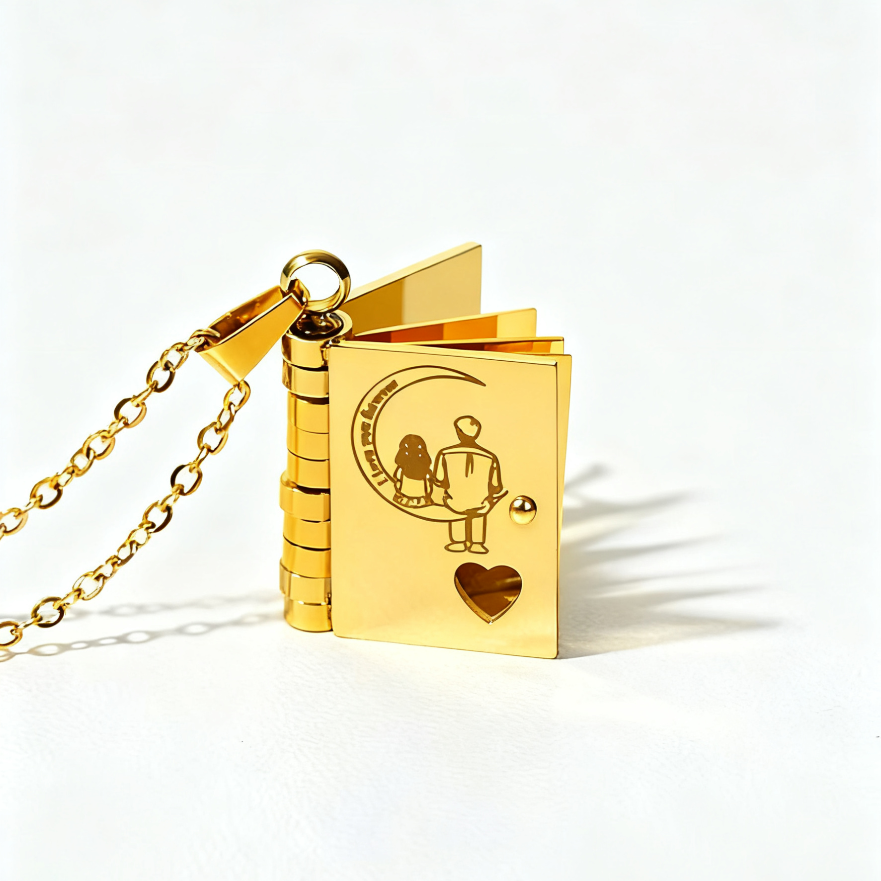 Daughter Book Necklace – Love You to the Moon Father / Mother Daughter Necklace