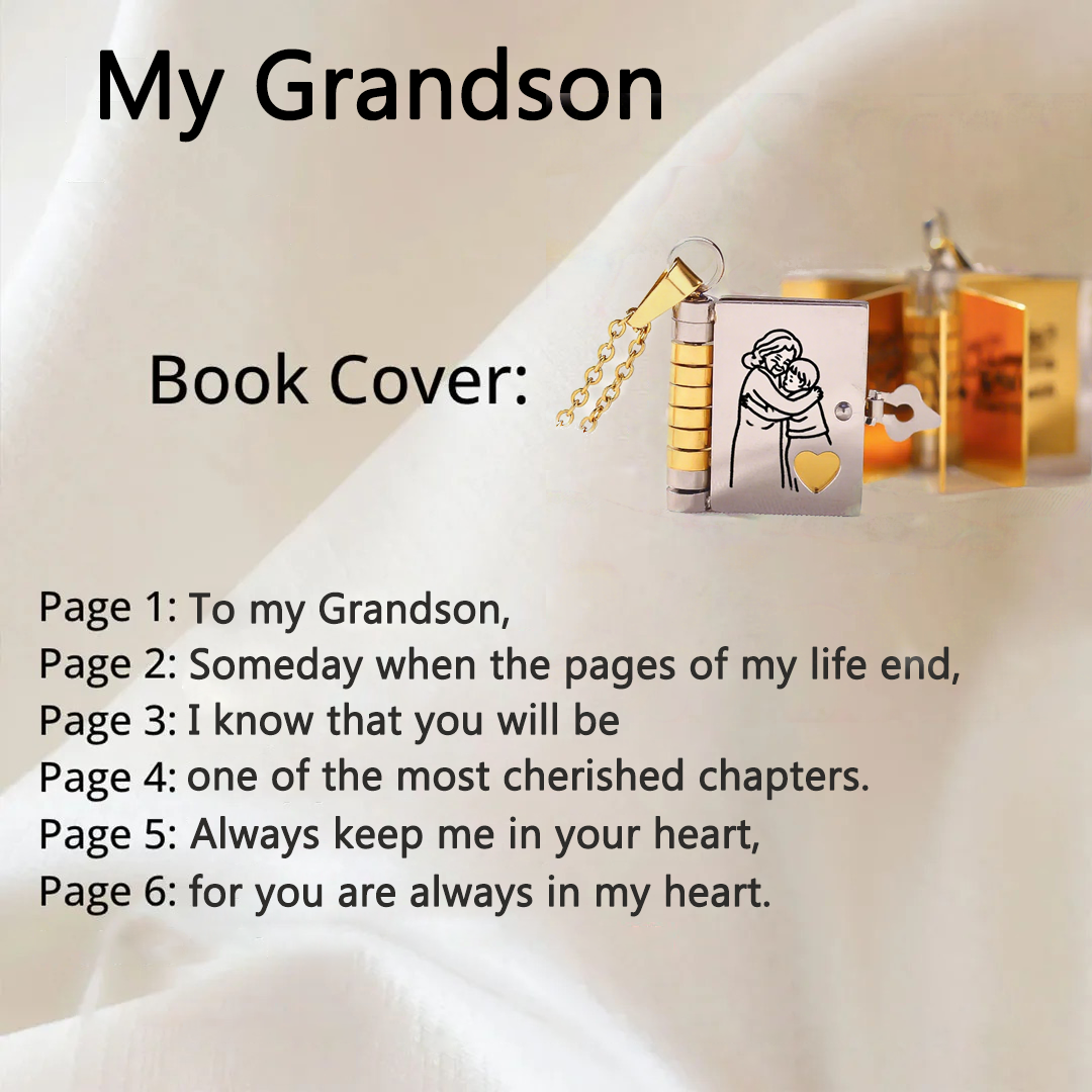 For Grandson Book Necklace