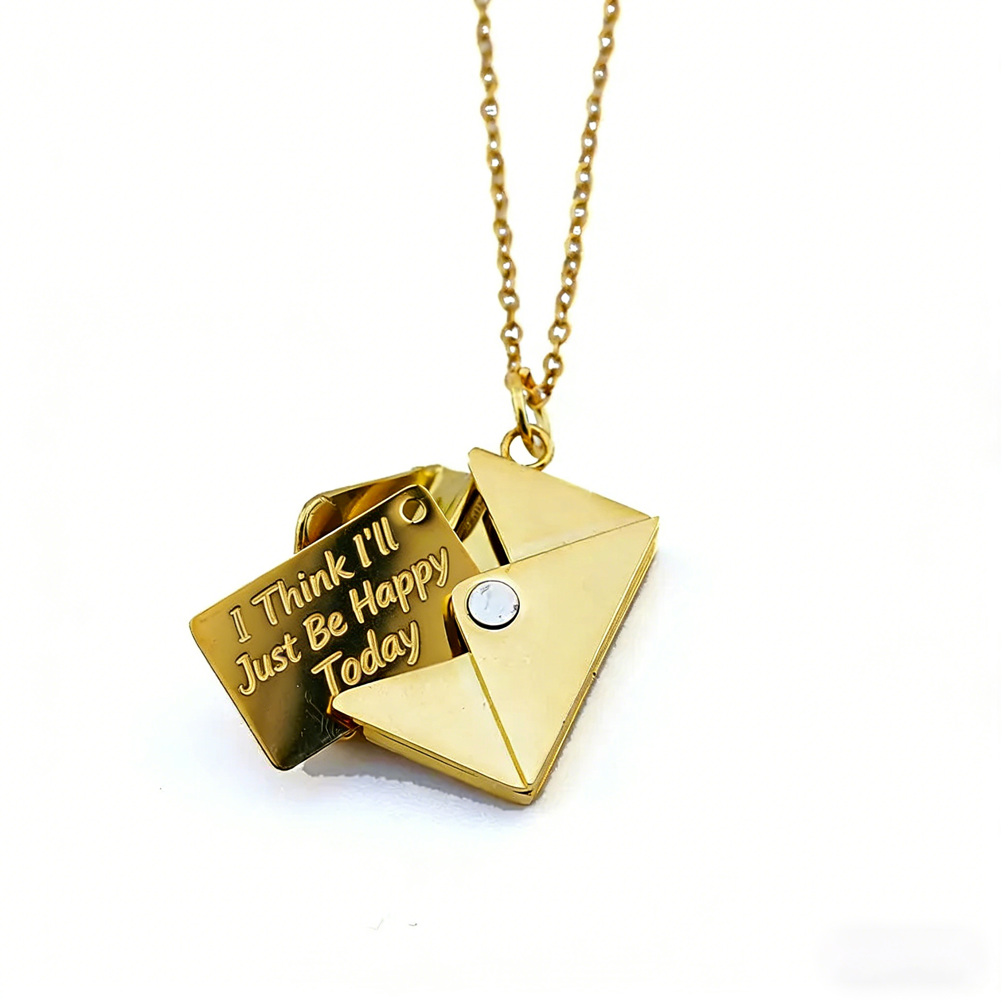 "I Think I'll Just Be Happy Today" Necklace Gift Set