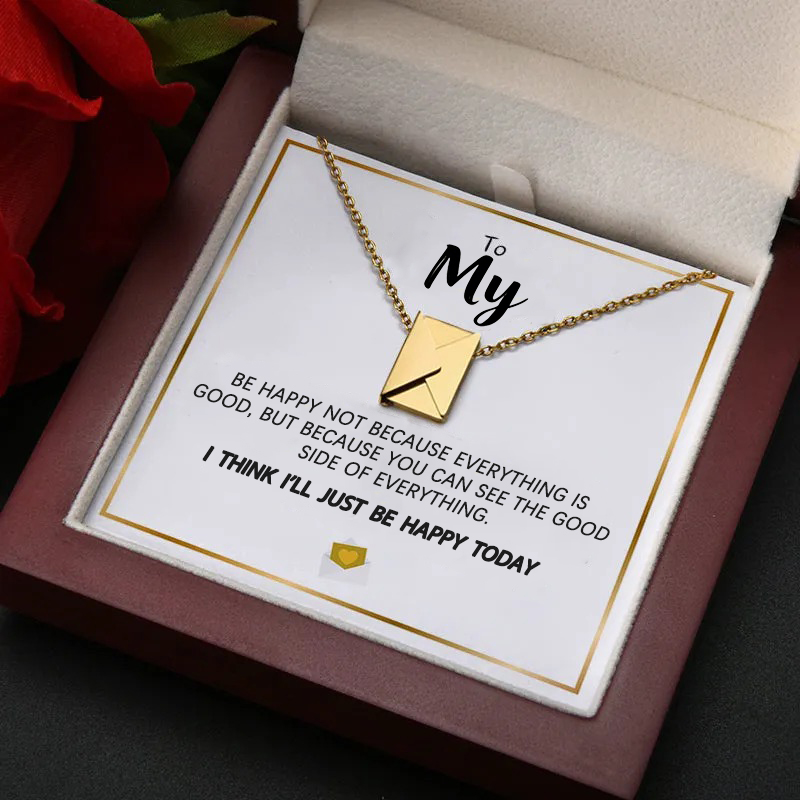 "I Think I'll Just Be Happy Today" Necklace Gift Set