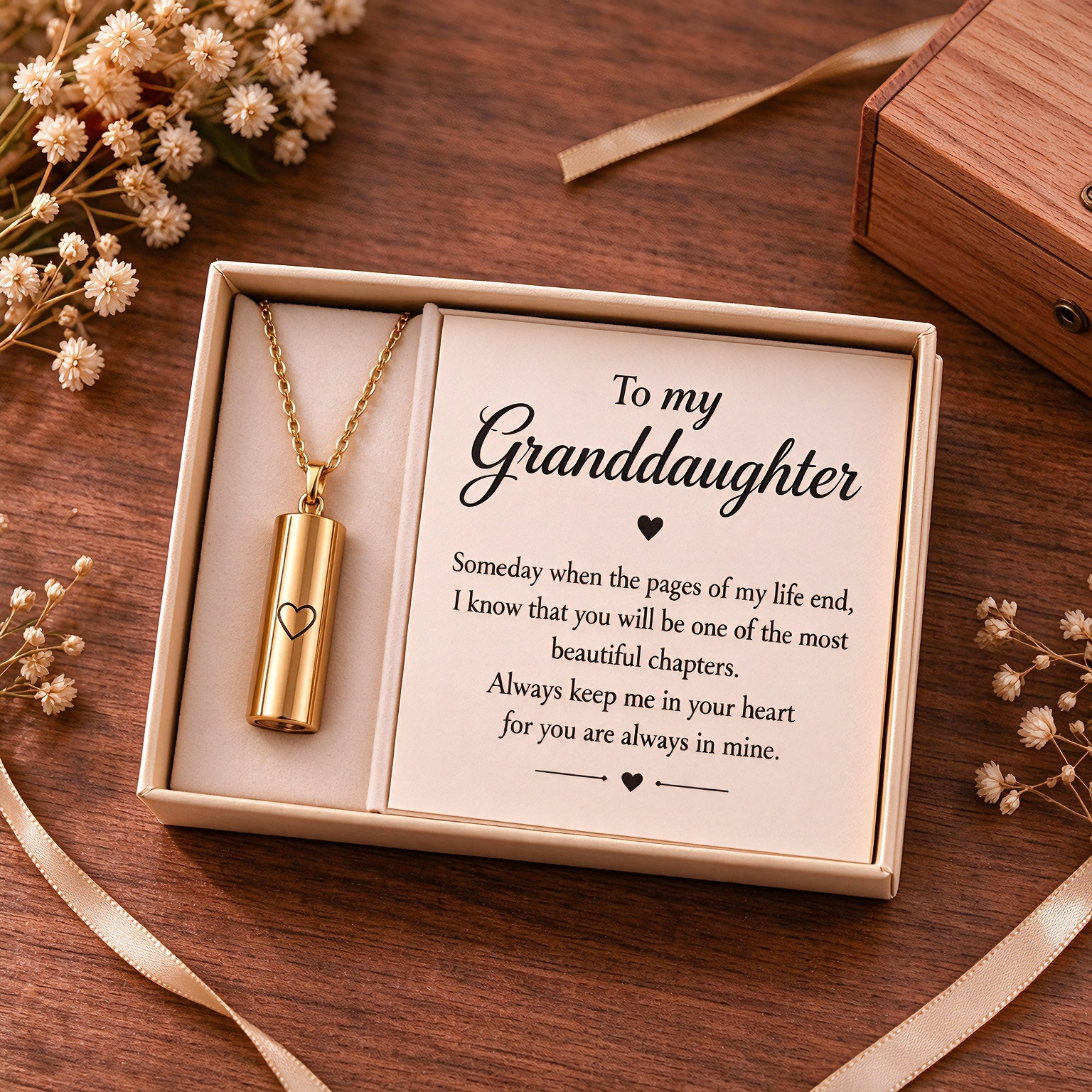 For Granddaughter - Always Keep Me In Your Heart Necklace