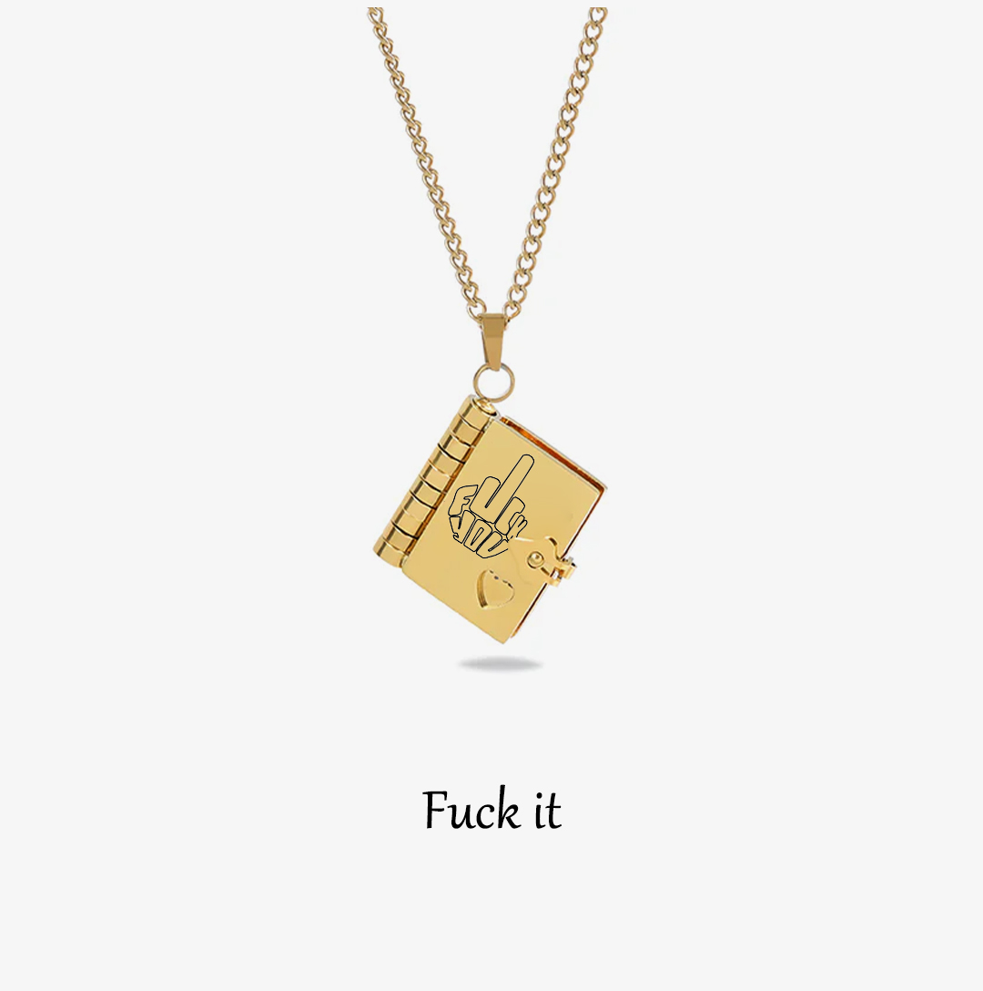 Fuck It Adulting is bullshit Book Necklace