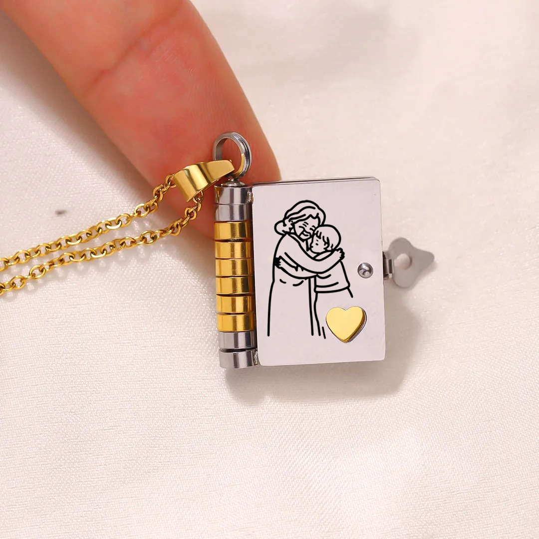 For Grandson Book Necklace